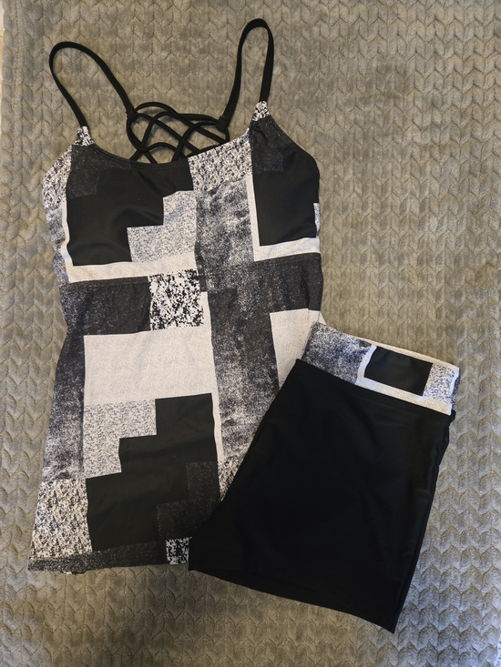 Other - Women's Tankini Swim Shorts Set Black/gray/white NWT Size XL